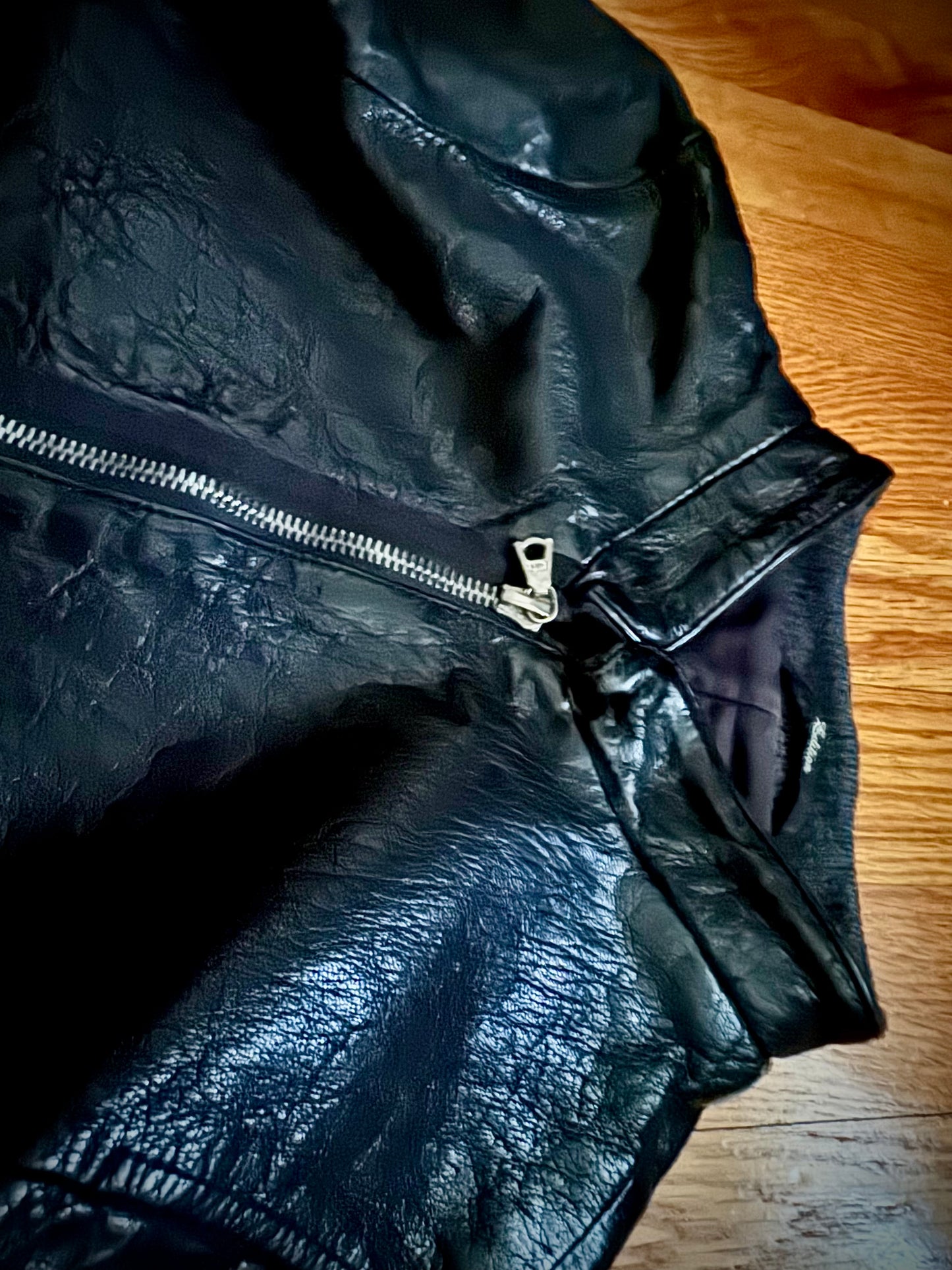 Archived "Edition" Black Lamb-leather Jacket w cropped fit